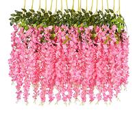 DearHouse Confezione da 6 ghirlande artificiali di glicine ratta da appendere, fiori di seta, decorazione per feste, casa, matrimoni, 9 m, rosa