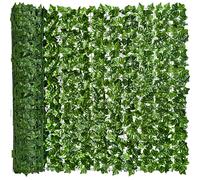 DearHouse Edera artificiale per recinzioni per la privacy, 149,9 x 449,8 cm, siepi artificiali e foglie di edera finta, decorazione per esterni e giardino