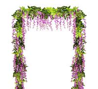 DearHouse - Ghirlanda di glicine in seta artificiali, 4 pezzi, 2 m, per decorazione di giardino e matrimoni