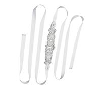 DEARMAMY 1 Pc cintura di perline di strass cintura abito da sposa di perle giarrettiere spose fascia della sposa Vita cintura di perle arredamento abito da sposa perline di riso Silver