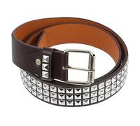 DEARMAMY 1 Pc Cintura rivettata cintura di jeans cintura grossa cintura borchiata bianca cinghie a cricchetto perno guinzaglio fascia lombare cintura resistente cintura lega Coffee
