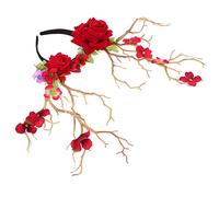 DEARMAMY 1 Pc grande fascia di corno fascia del ramo dell'albero di natale Fascia per gruppo musicale orecchie di maiale fascia di fiori banda per per feste tessuto rosso