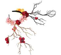 DEARMAMY 1 Pc Grande Fascia Di Corno Fata Della Fascia Delle Corna Di Cervo Copricapo Fatato Fascia Del Ramo Dell'albero Di Natale Cerchio Per Di Cervo Di Natale Colorful Tessuto