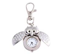 DEARMAMY 1 Pc Orologio Appeso Gufo Sveglie Da Comodino L'orologio Orologio Da Taschino Con Moschettone Orologio Da Tasca Gufo Orologio Da Tasca Papà Orologio Da Tasca Decorativo Lega Bianca
