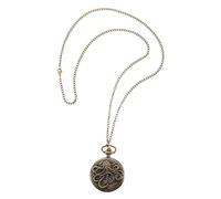 DEARMAMY 1 Pc Orologio da Tasca Scooter Automatico Incandescenza Orologi da Uomo Girare Leggero Moschettone Astuccio Catena Collana Medaglione per Le Donne retrò Scala Brown Lega