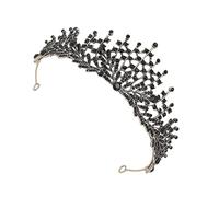 DEARMAMY 1 Pezzo diadema d'epoca diademi nuziali reali per ragazze copricapo della sposa per il matrimonio Nozze corone di perle da sposa diadema nuziale da sposa lega Nero