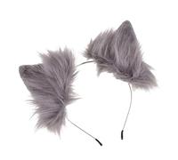 DEARMAMY 1 Pezzo fascia per orecchie di animale costume da gatto per donna Corno Bunny cane adorabile oggetto di scena per cosplay cerchio per decorativo tessuto bianca