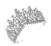 DEARMAMY 1 Pz Accessori per donne d'argento copricapo nuziale copricapo da sposa per matrimonio sposa d'epoca futura sposa Chiesa nuziale nuziale copricapo di tiara lega