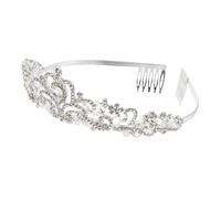 DEARMAMY 1 Pz Crown in lega di diamante doccia strass da sposa principessa per ragazze di tiara Nozze copricapo della sposa nuziale di strass Silver