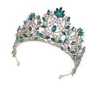 DEARMAMY 1 Pz diadema nuziale diademi nuziali per la sposa principessa coroncina sposa fascia da sposa Tiara di matrimonio corone da spettacolo per le donne Green