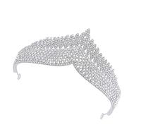 DEARMAMY 1 Pz nuziale compleanno formale ballo studentesco corone Nozze coroncina sposa Braut Krone Matrimonio tiara Principessa principessa sposa lega Argento