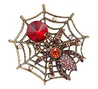 DEARMAMY 1 Pz Spilla Ragno Ragnatela Strass Uomo Collana Spilla Di Natale Spilla Animale Spilla Halloween Questa È Una Spilla Fine Spilla Costume Per Donna Spilla Rossa Gioielli Spilla Per