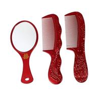 DEARMAMY 1 Set Bride Combs nello specchio pettini decorazioni pettine arredamento del matrimonio specchietto fornitura di nozze tradizionali cinesi specchio tradizionale plastica