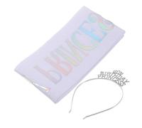 DEARMAMY 1 Set fascia per la della principessa compleanno accessorio per da festa rosa fascia a per ragazza diadema e fascia diadema per bambine strass bianca