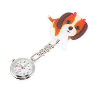 DEARMAMY 1 Set orologio da tasca orologio con cordino orologi fob orologio classico orologio a clip guardare la clip esame pettorale orologio da taschino cagnolino Acciaio inossidabile
