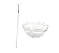DEARMAMY 1 Set Spazzola di acido di frutta set pennello applicatore maschera ciotola per mescolare la maschera spazzola per il trattamento della pelle Nylon bianca