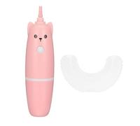DEARMAMY 1 Set Spazzolino Elettrico Per Spazzolino Da Denti Per Spazzolino Da Denti Completamente Automatico Spazzolino Da Denti Elettrico a Forma Di u Gel Di Silice Rosa