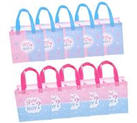 DEARMAMY 10 pezzi Borse per Festa Rivelazione Sesso Sacchetti Eleganti in Tessuto Non Tessuto per Shower e Regalini Fine Festa Resistenti e Multiuso