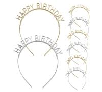 DEARMAMY 10 Pezzi fascia di compleanno fasce decorative Fascia d'oro Banca da ragazza gruppo musicale fasce estetiche fascia per per la festa fascia per compleanno per ragazze AbS