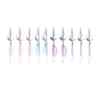 DEARMAMY 10 pezzi Penna Gel con Ciondolo a Forma di e Piuma Inchiostro Fluido Cancelleria per Studenti Regalo e Leggero per Scrittura Liscia