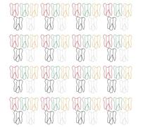 DEARMAMY 100 pezzi Clip Fermacarte Colorate Forma di Dente Piccole Graffette Decorative per Documenti Foto e Calendari per Casa Scuola e Ufficio