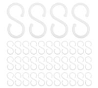 DEARMAMY 100 Pezzi Gancio a S in Plastica Bianco per Sciarpe e Asciugamani | Salvaspazio, Multifunzione per Armadio e Negozio, Organizzazione Ordinata di Piccoli Oggetti
