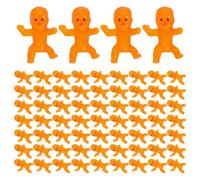 DEARMAMY 100 Pezzi Mini Statuine di Bebè in Plastica Arancione per Decorazioni e Regali Shower, Design Raffinato e Unico, Perfette per Festeggiare L'arrivo del Ragazzo Ragazza