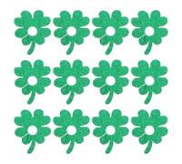 DEARMAMY 12 Pezzi Anelli per Calici a Trifoglio per San Patrizio | Tessuto Non Tessuto Verde, Facili da Aprire e Chiudere, Aiutano gli Ospiti a Riconoscere i Calici