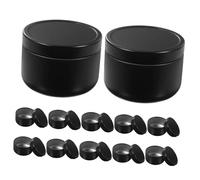 DEARMAMY 12 Pezzi Barattoli in Metallo per Candele da Contenitori Resistenti per Cera Te Vasetti per Aromaterapia Conservazione Gioielli e Articoli Artigianali