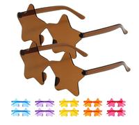 DEARMAMY 12 Pezzi Occhiali da Sole Senza Montatura Forma di Stella Multicolori Leggeri e Resistenti per Feste Festival e Cosplay Accessori Moda per Donne e Uomini