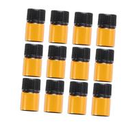DEARMAMY 12pezzi Bottiglietta in Vetro Coperchio Mini Bottiglia per Olio Essenziale Profumo e Chimica Bottiglia di Vetro Resistente e Portatile per Viaggi e Uso Quotidiano
