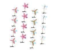 DEARMAMY 16 Pezzi Tornante Del Mulino a Mini Mulini a Jumbo Colorato A Forma Di Molletta Per Accessori Ragazza Clip Ragazzo Paillettes Ragazze Plastica