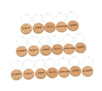 DEARMAMY 18 pollici Segnabicchieri Calici Charms in Sughero Riutilizzabili per Feste DIY Marcatori Bicchieri Vino Personalizzabili Decorativi