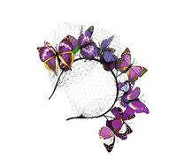 DEARMAMY 1pezzi Copricapo in Rete per Sposa Fascia per Capelli Velo Accessorio Elegante per Festa Matrimonio e Cerimonia Resistente alla Luce e Leggero