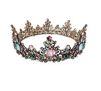 DEARMAMY 1pezzi Corona Nuziale Pietre Preziose e Tiara Accessori per Capelli Scintillanti per Matrimonio Compleanno Ballo di Fine Anno e Altre Occasioni Speciali
