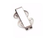 DEARMAMY 1pezzi Fermasoldi in Acciaio Resistente Forma Simbolo Dollaro Clip Portabanconote Sottile Porta Carte e Contanti Uomo Donna Design Doppia Faccia Cromato Adatto Per Portafoglio Salv