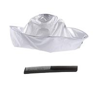 DEARMAMY 1pezzi Mantello Da Parrucchiere Per Taglio Capelli Lavabile e Sicuro Con Tasca Laterale Grembiule Per Tintura Capelli Bianco Per Uso Domestico e Salone