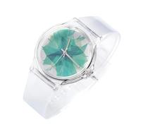 DEARMAMY 1pezzi Orologio Con Vetro Trasparente Quartz Per Studenti Casual e Resistente Design Semplice e Leggero Adatto Tutti Gli Outfit