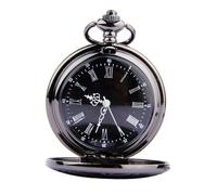 DEARMAMY 1pezzi Orologio Da Taschino Rotondo Retro Con Doppio Display Numeri Romani e Arabi Catena Sottile Steampunk Unico e Pratico Per Ogni Occasione