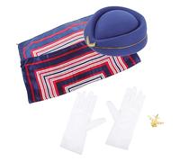 DEARMAMY 1set Accessori Cosplay Per Costume Stewardess Include Cappello Sciarpa e Rappresentazioni Teatrali e Comfort Per