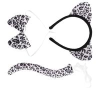 DEARMAMY 1set Cerchietti Con Orecchie Di Leopardo e Accessori Per Costume Fascia Decorativa Per Feste e Halloween Kit Cosplay Per Fiocco e Coda