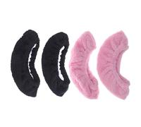DEARMAMY 2 Paia Copri Lame per Pattini da Ghiaccio in Peluche Elasticizzato Nero, Protezione Antiruggine e Prolungamento Affilatura, per Pattinaggio Artistico e Hockey, Confezione