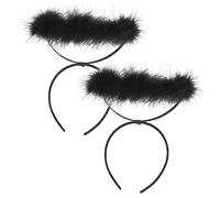 DEARMAMY 2 Pezzi angelo cosplay ragazzo accessori per angeli Accessori per coppie fasce per ragazze graziosi cerchietti Costumi di carnevale copricapo cosplay stoffa Nero