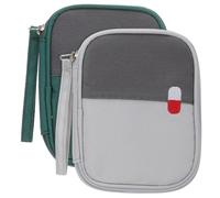 DEARMAMY 2 pezzi Borsa Farmaci Piccola Portatile Organizer Medicina Compatto in Oxford Custodia Pronto Soccorso per Viaggio e Uso Domestico Capacità Ampia e Design Resistente Verde e