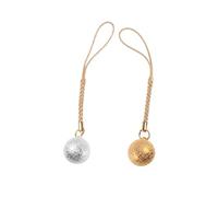 DEARMAMY 2 Pezzi Campanelli Giapponesi con Nappa Pendente, Decorazioni Fai da Te per Custodia Telefono e Zaino, Accessori Rotondi in Metallo con Motivo a Pieghe, Simbolo di Pace