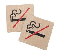 DEARMAMY 2 pezzi Cartello Divieto Fumare in Legno per Ufficio e Ristorante Segnale di Avviso No Smoking Indoor Outdoor Targa Resistente e Visibile per Sicurezza Pubblica