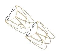 DEARMAMY 2 Pezzi Catena Corpo Donna Bohemian in Rhinestone Oro Design Versatile ed Elastic Fit, Catena per Coscia a Strati per Party Rave e Spiaggia