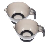 DEARMAMY 2 Pezzi Ciotola di accordatura del colore addensato ciotole con coperchio punti salienti miscelazione di ciotole ciotola di colorazione unica ciotola di miscelazione plastica Nero