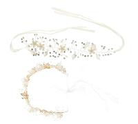 DEARMAMY 2 Pezzi Coroa per Sposa per Cerimonie e Fotografia Accessorio Chic e Antiallergico per Matrimonio e Compleanni