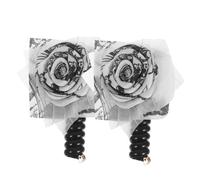 DEARMAMY 2 Pezzi Elastici per Spirale in Filo Telefonico con Dettagli Culturali Cinesi Fasce Intrecciate con Motivi d Acqua e Mille Caratteri Accessori Eleganti per Acconciature da Donna e